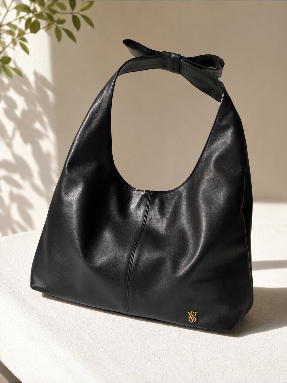 Victoria's Secret Black Knot-Handle Shoulder Bag